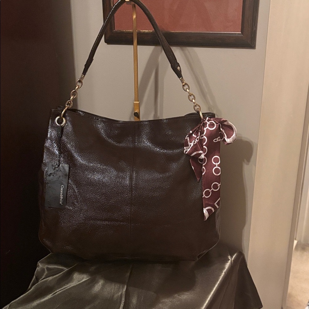 Coure and Pelle Italian leather hobo in expresso